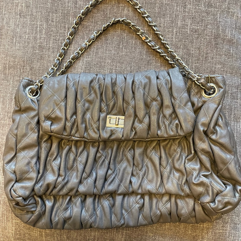 Big Buddha gray handbag